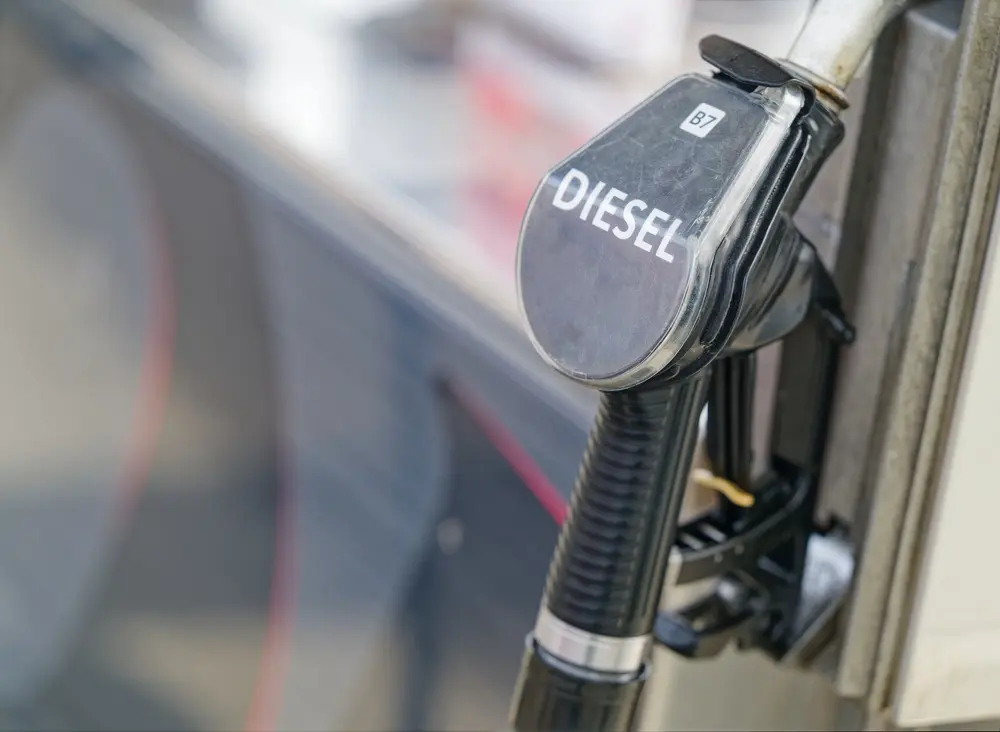 Diesel fuel pump labeled diesel at Floyd Xpress Market in Floyd, VA